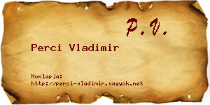 Perci Vladimir névjegykártya